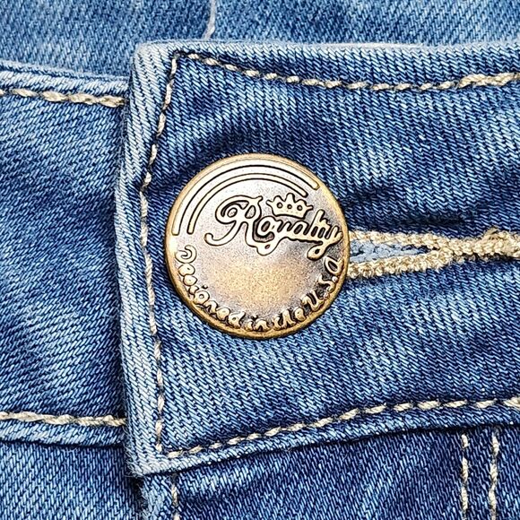 Royalty‎ For Me Mid Rise Ankle Womens Jeans Sz 4 Blue Denim Cuffed Stretch 28x27 - Picture 13 of 13